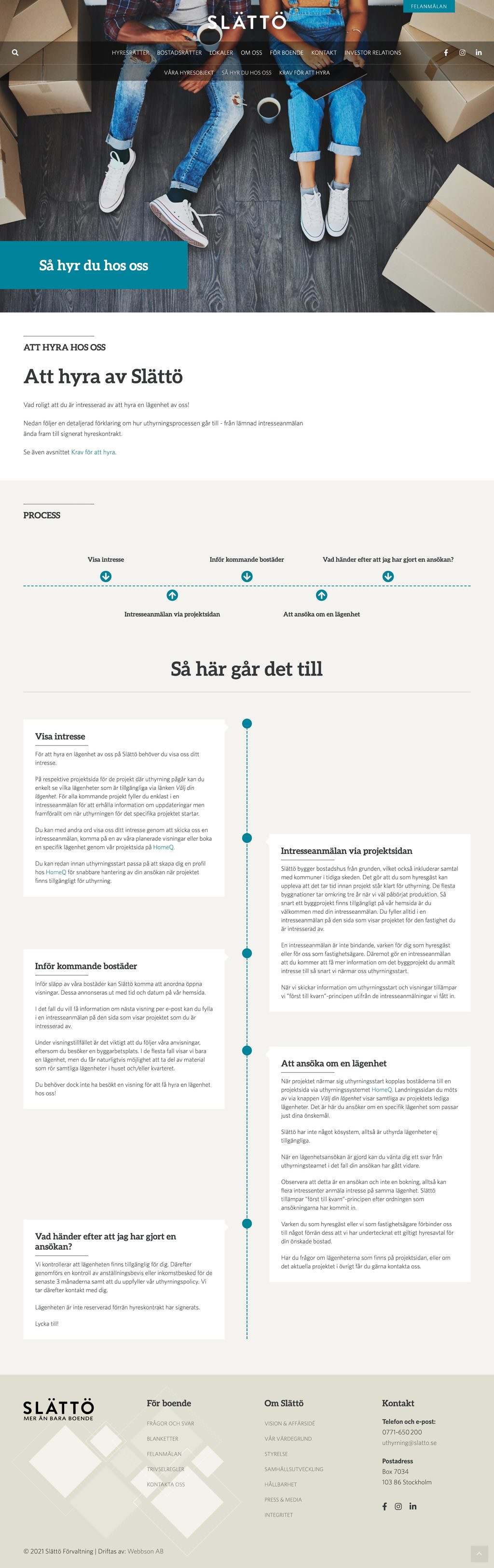 Webbson AB bygger en mobilanpassad hemsida till Slättö förvaltning i Stockholm